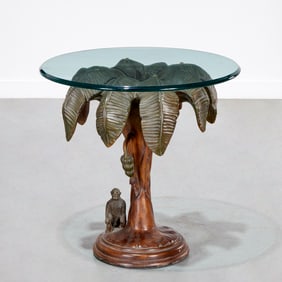 Decorator banana tree & monkey side table