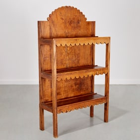 Antique French Provincial marquetry plate rack