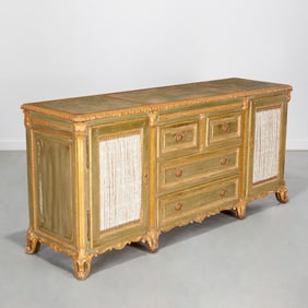 Italian Neoclassical style painted, gilt sideboard