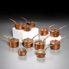 Girard Leclerc, (11) copper pots and warmers