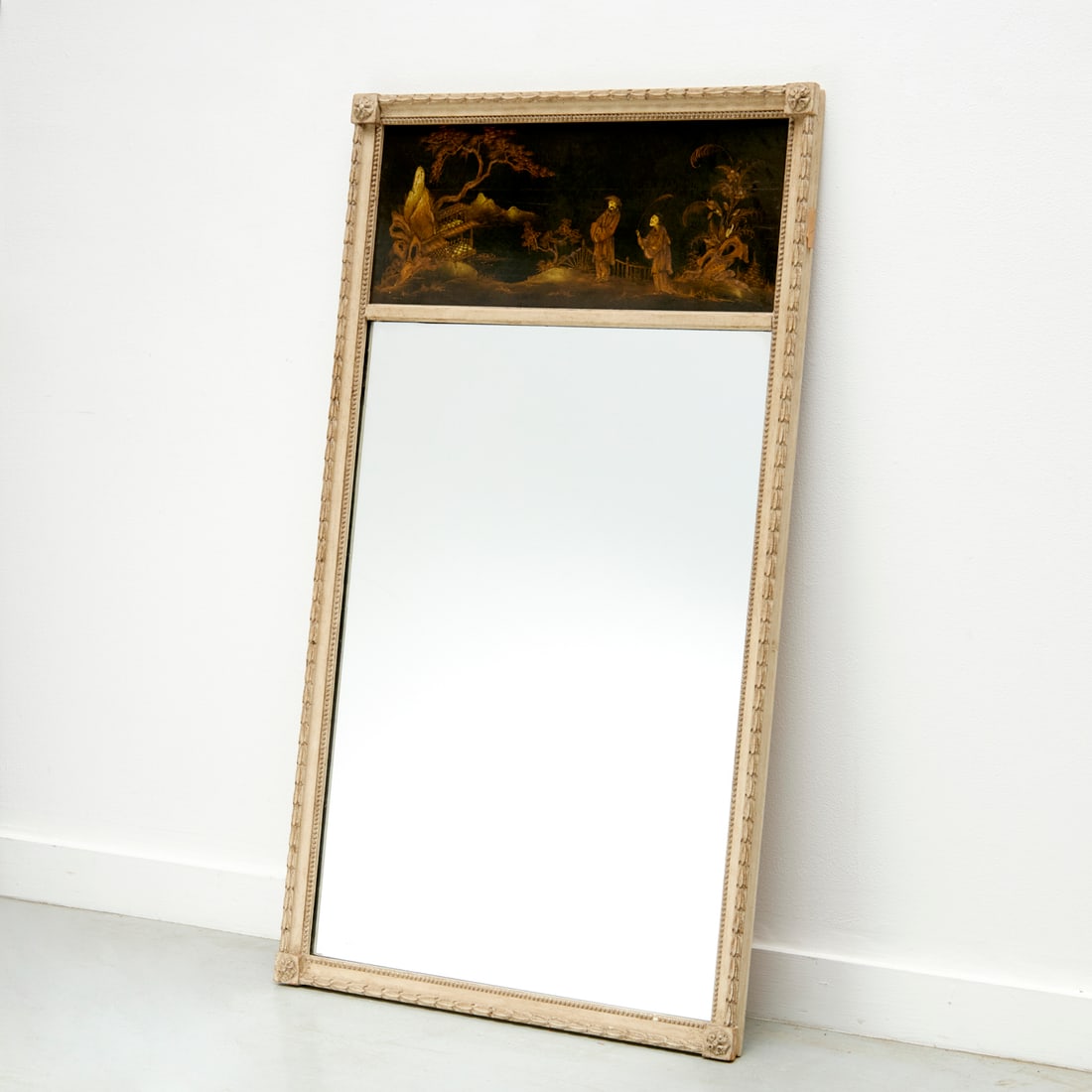 Louis XVI style chinoiserie trumeau mirror (1 of 6)