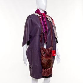 Natori vegan faux leather topper aubergine