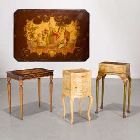 Venetian painted furniture group