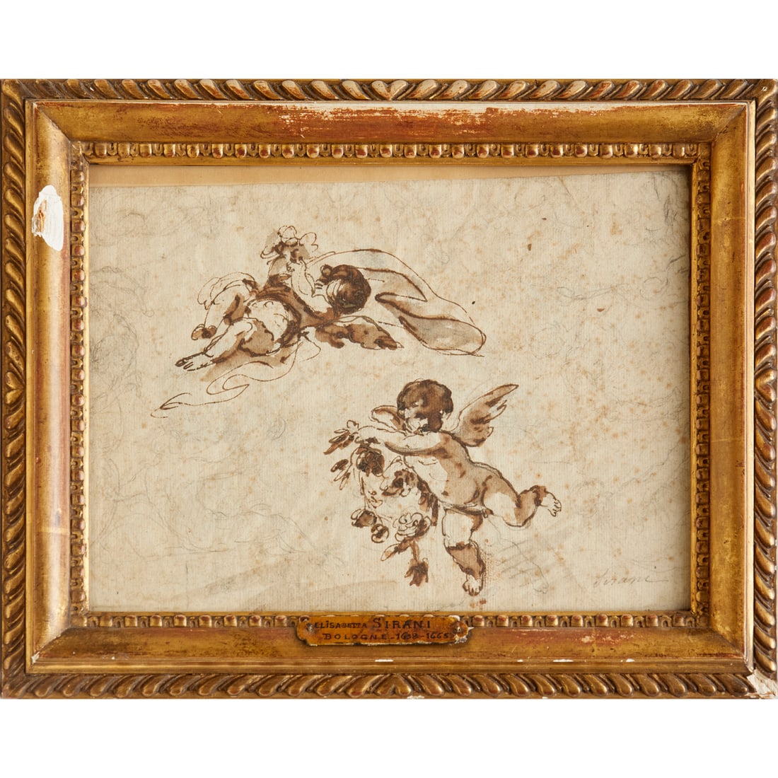 Elisabetta Sirani (attrib), ink & graphite drawing (1 of 8)