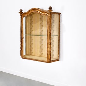 Louis Philippe wall-mounted giltwood vitrine