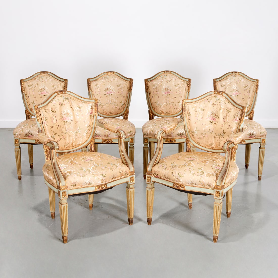 (6) Italian Neoclassic style painted dining chairs (1 of 8)