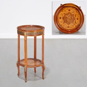 Louis XVI style marquetry table en chiffonnière