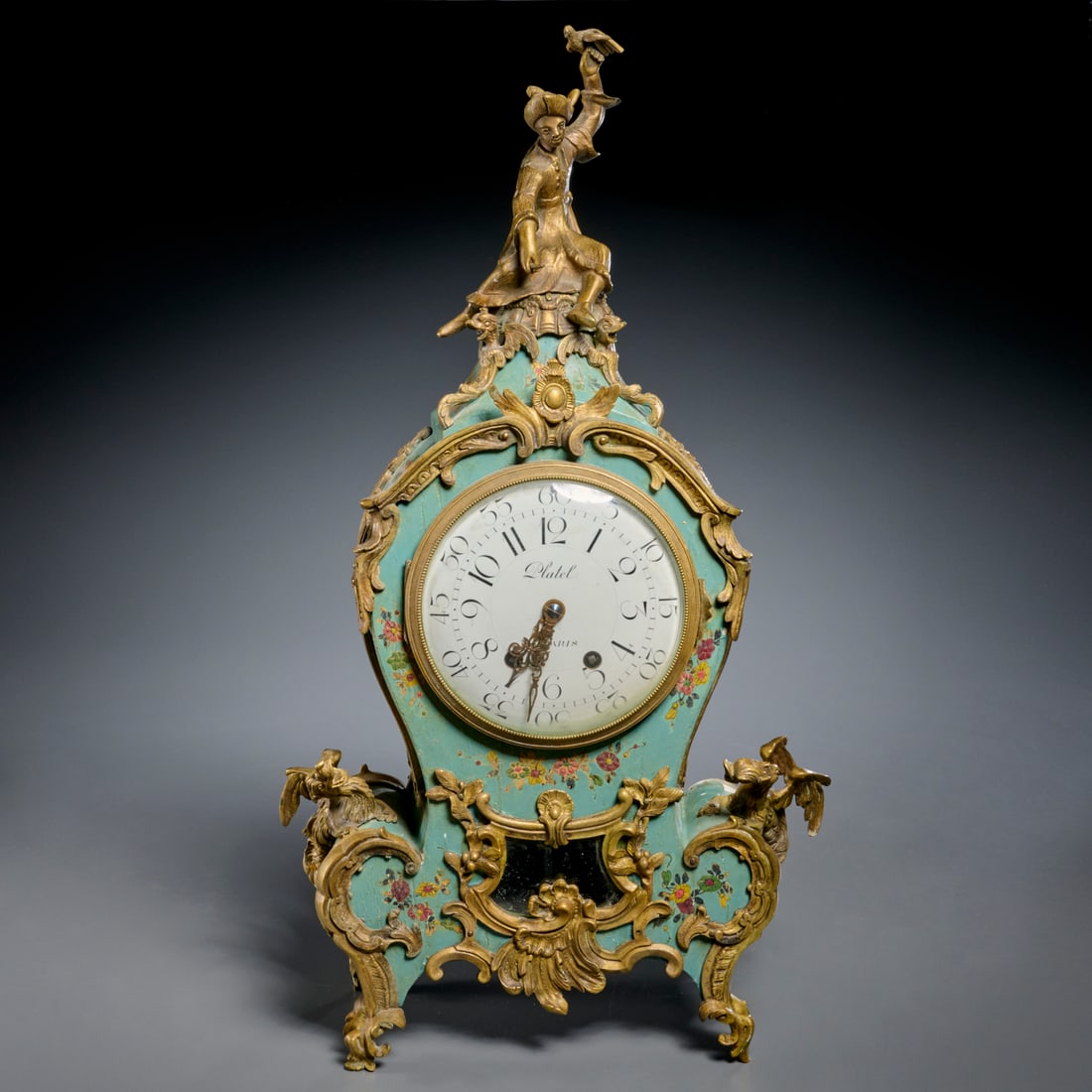 Louis XV style painted mantel clock (1 of 10)