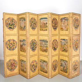 Antique William & Mary style needlework screen