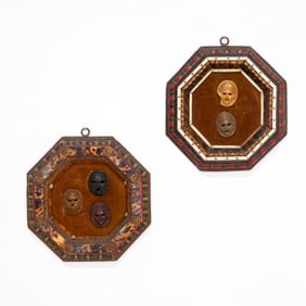 Italian Grand Tour, (5) miniature Greek masks