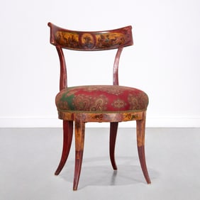 Antique Venetian lacca povera klismos chair