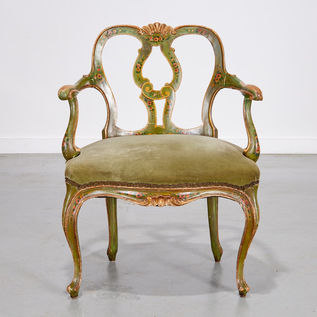 Venetian Rococo hand-painted armchair (1 of 7)