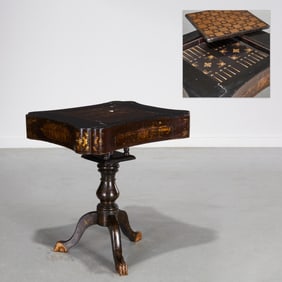 Chinese Export gilt lacquer games table