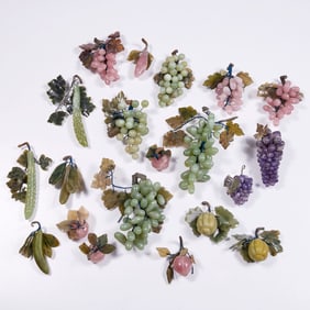 Chinese hardstone fruit and vegetable collection