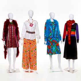 Group of brightly colored sportswear and dresses