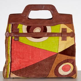 Emilio Pucci Velvet tote, brown combo
