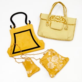 Group of Yellow handbags, incl Di Camerino