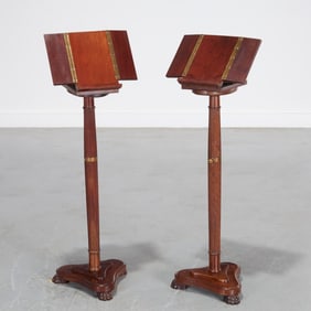 Pair Directorie style adjustable reading stands