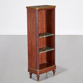 Louis XVI style brass mounted diminutive bookcase