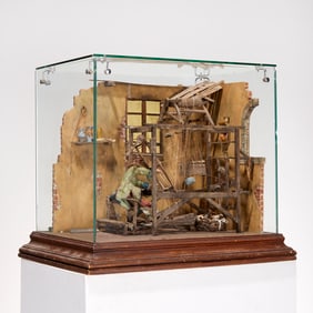 Luigi Calamandrei, artist diorama, weaver