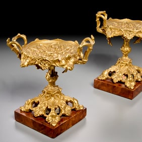 Pair Louis Philippe ormolu push bell tazze