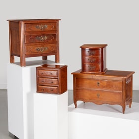 (4) European Provincial walnut cabinets and chest
