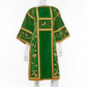 Roman style green velvet dalmatic