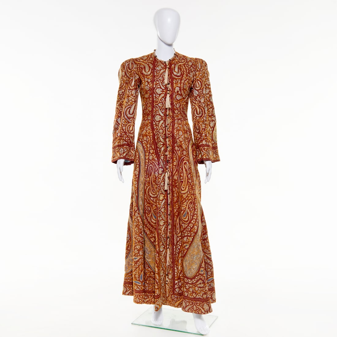 Custom paisley embroidered full length coat (1 of 5)