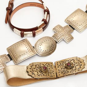 (3) Vintage Mexican, East Indian and Western belts