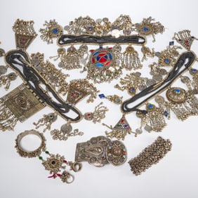 Group East Indian & Middle Eastern silver jewelry