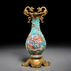 Chinese Export bronze mounted porcelain vase
