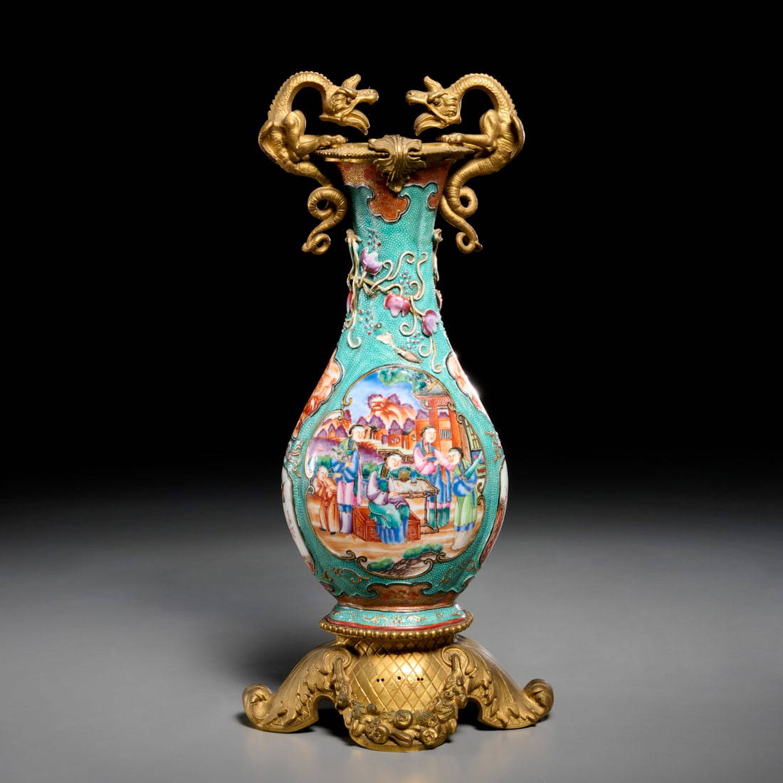 Chinese Export bronze mounted porcelain vase