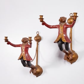Bill Huebbe, pair Singerie sconces