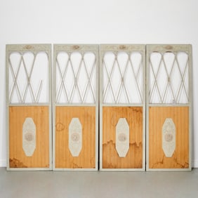 Antique Italian Neoclassic style four-panel screen