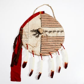 Lakota Sioux style painted war shield