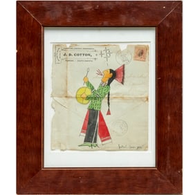 Michael Horse, painting on envelope