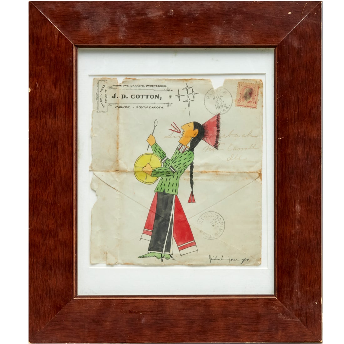 Michael Horse, painting on envelope (1 of 6)