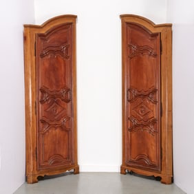 Pair French Provincial corner cabinets