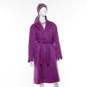 Rena Lange purple mohair coat