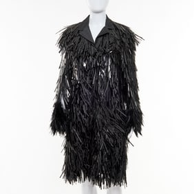 Prada Fringed & Feather Coat