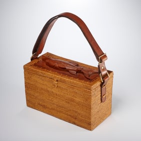 Whiting Collection rattan basket bag