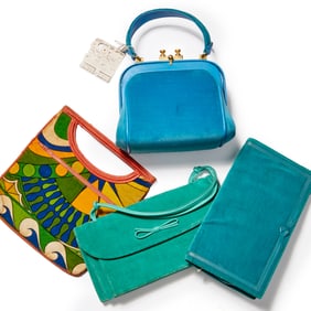 Group of Emilio Pucci velvet handbags