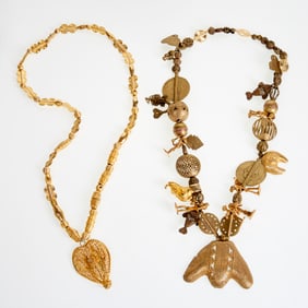 Group of Ashanti-style gold tone jewelry