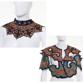 (2) Antique Chinese embroidered collars