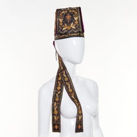 Chinese embroidered jijin sacrificial hat