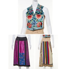 Antique Chinese embroidered skirts and vest