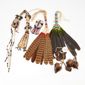 Native American beaded tribal objects group