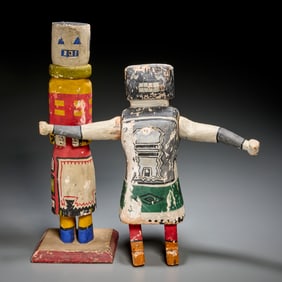 (2) Large Hopi style Kachina dolls