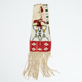 Native American Sioux beaded hide pipe bag