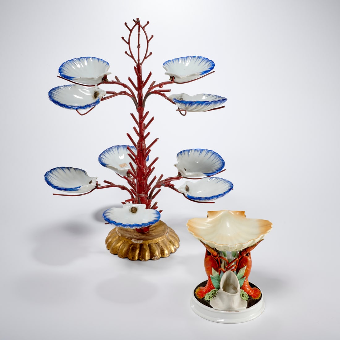 (2) Antique Continental shellfish serving pieces (1 of 8)